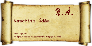 Naschitz Ádám névjegykártya